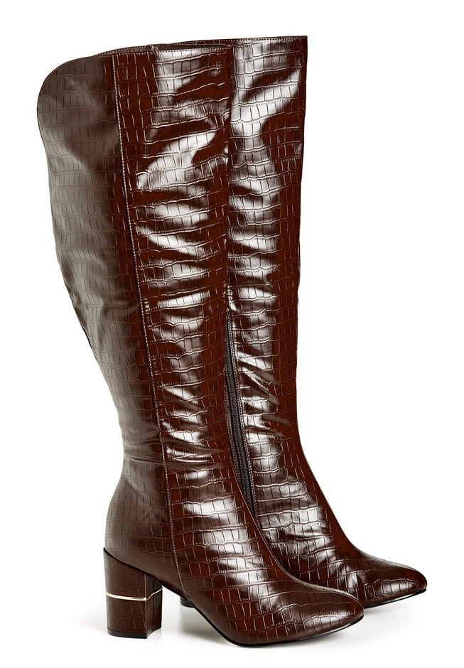 WIDE FIT Geordie Knee Boot - chocolate, CHOCOLATE, alternate image number null