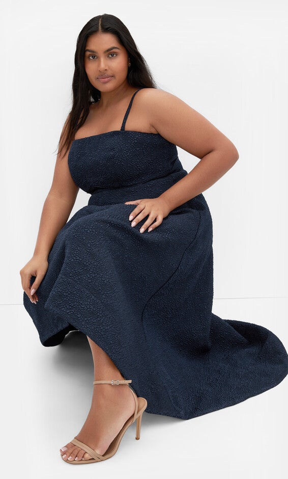 Tiffany Hi Low Maxi Dress - navy, NAVY, alternate image number 3