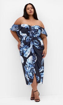 Gina Print Dress - blue rose