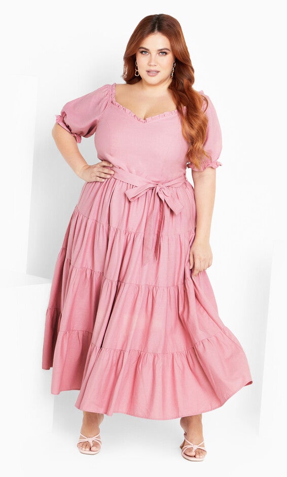Puff Sleeve Maxi Dress - blush, BLUSH, alternate image number 2