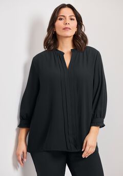 Plus Size Pintuck Blouse