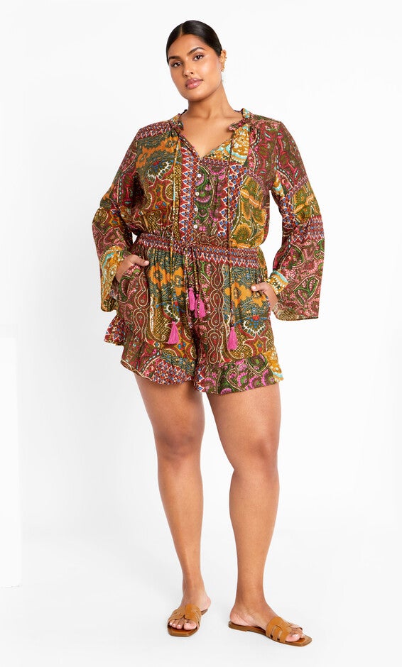 Erica Print Playsuit - kaleidoscope, KALEIDOSCOPE, alternate image number 1