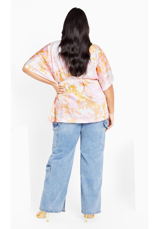 Sunset Print Top - sunset haze, YELLOW, alternate image number null