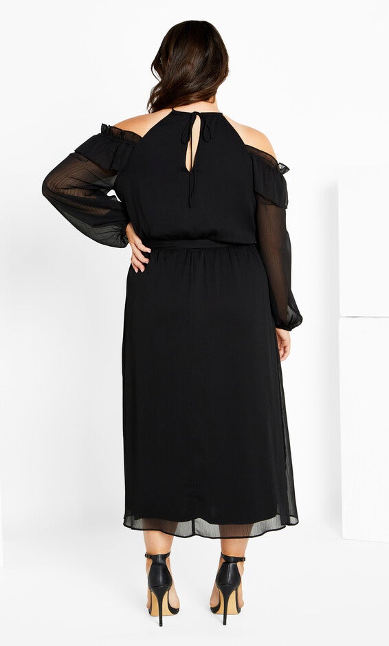 Nikita High Neck Flower Dress - black, BLACK, alternate image number 3