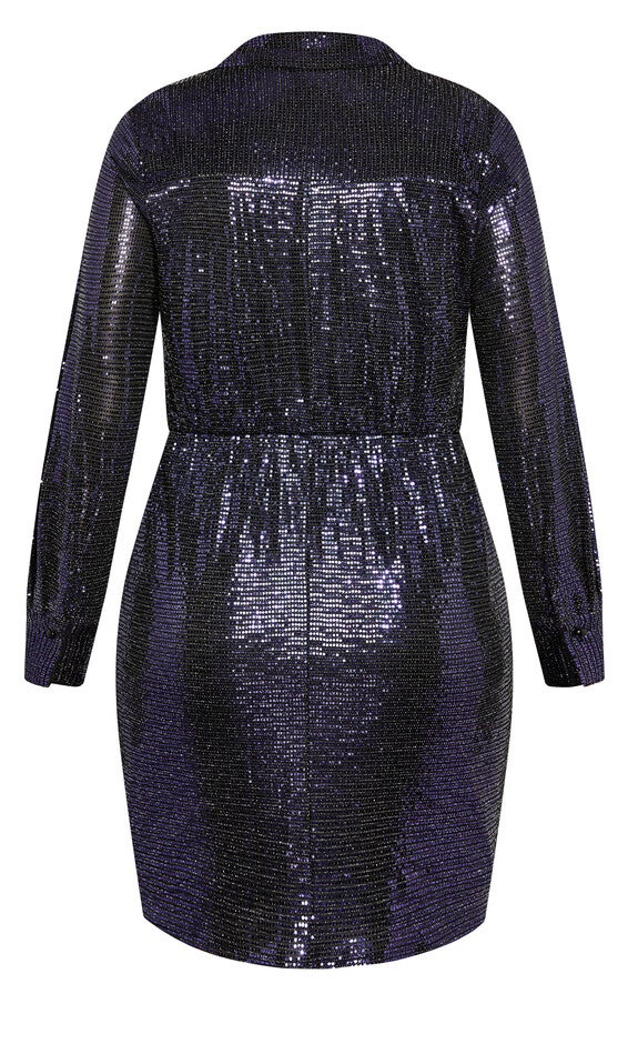 Sequin Glow Dress - navy, NAVY, alternate image number 4