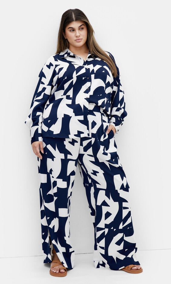 Enya Print Pant - ivory, BLUE, alternate image number 3