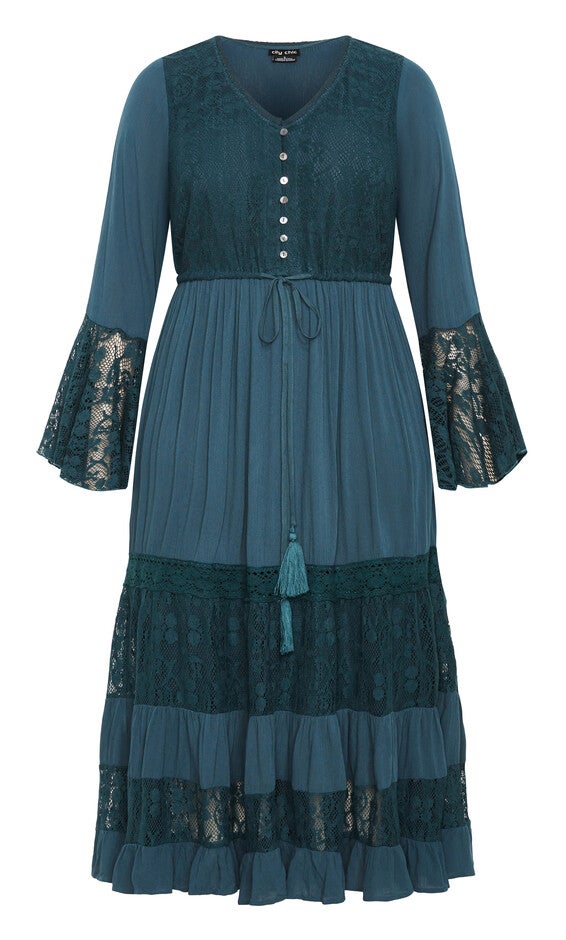 Tisha Lace Maxi Dress - aegean, BLUE, alternate image number 4