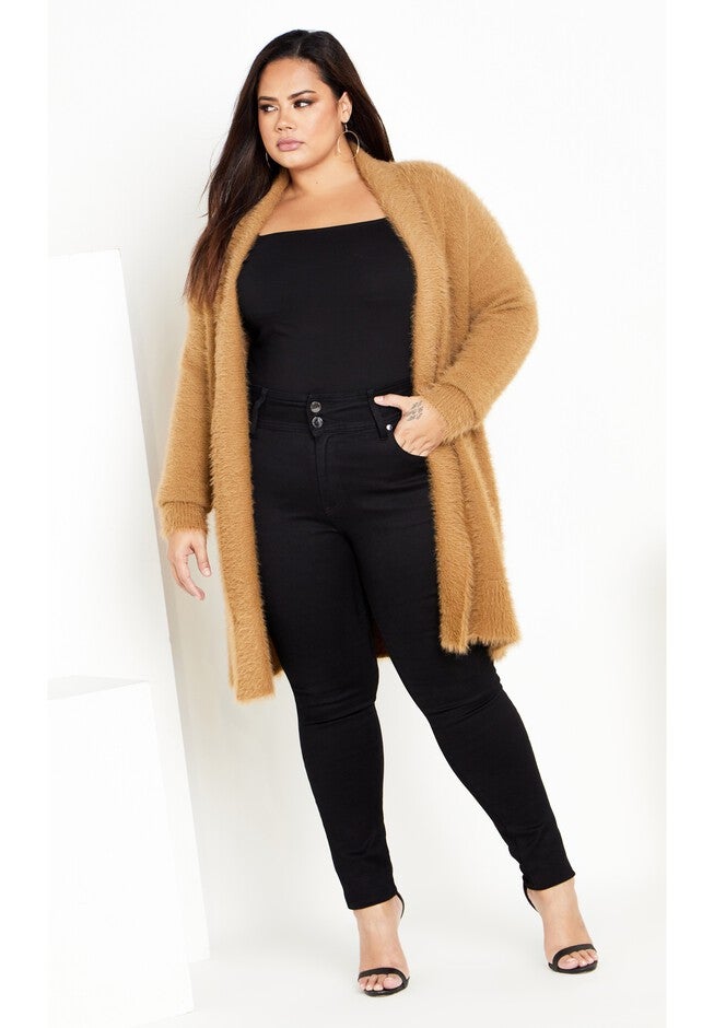 Fluffy Cardigan - caramel, BROWN, on-hover image number null