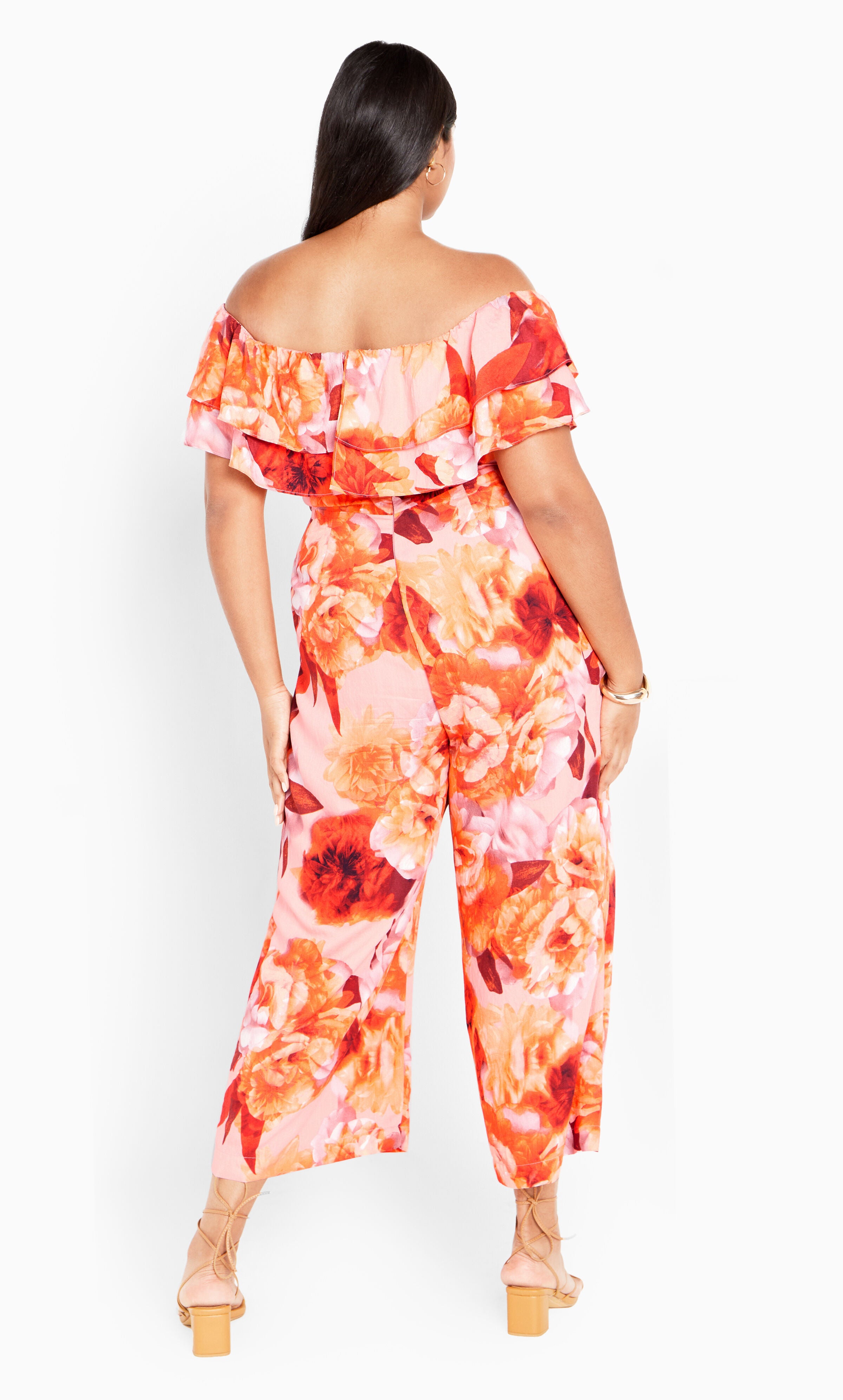 Poppie Print Jumpsuit - peach, BLACK, alternate image number 2