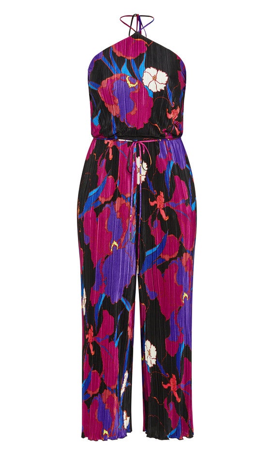 Kira Print Jumpsuit - magenta, WILD FLOWER, alternate image number 3