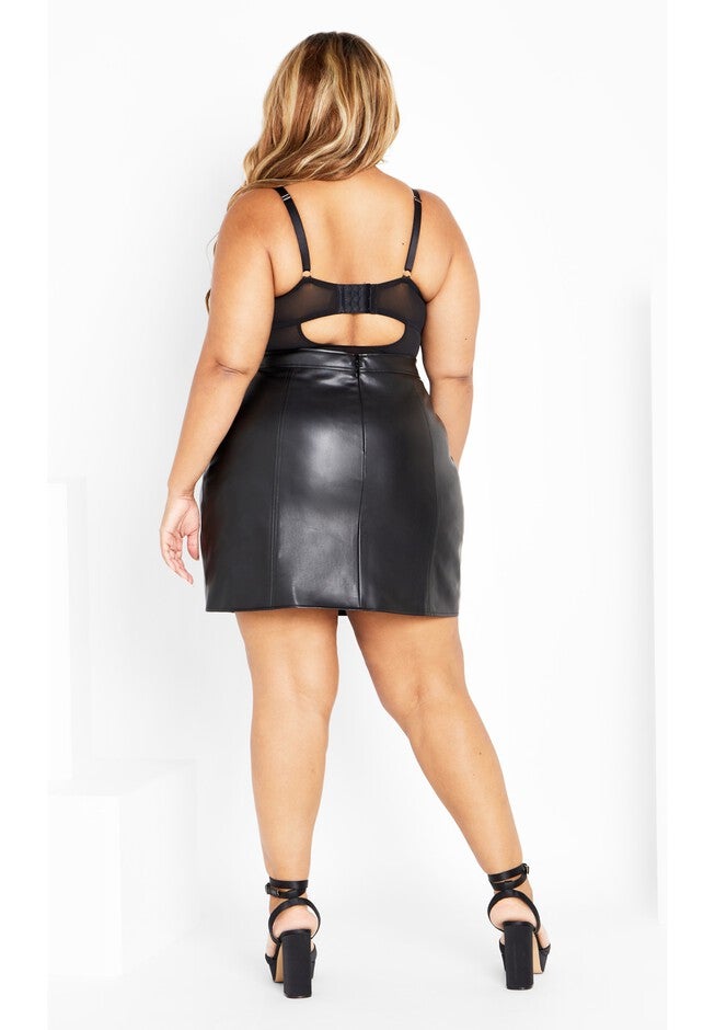 Lanie Faux Leather Skirt - black, BLACK, alternate image number 2
