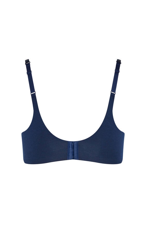 Smooth & Chic Cotton T-shirt Bra - navy, BLUE, alternate image number 3