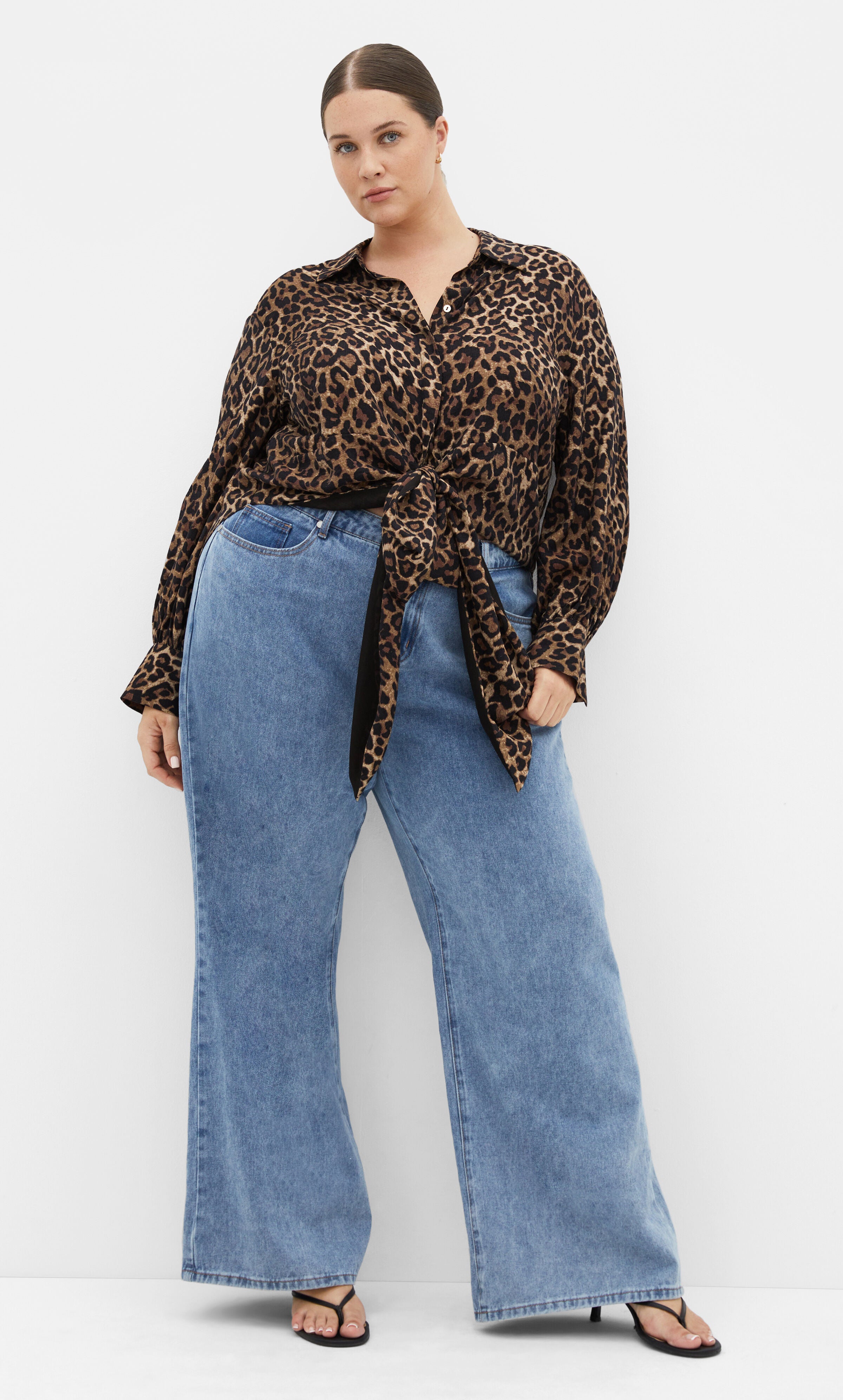 Ellie Print Shirt - leopard, BROWN, alternate image number 3