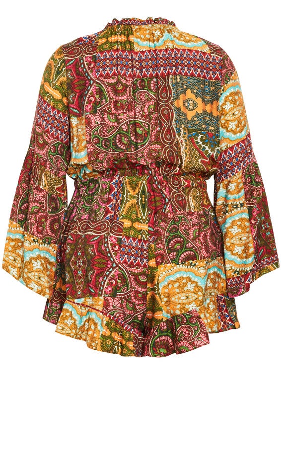 Erica Print Playsuit - kaleidoscope, KALEIDOSCOPE, alternate image number 4