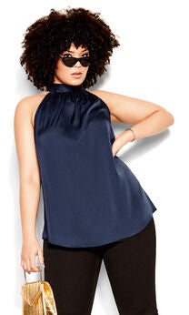 Sexy Shine Top - navy