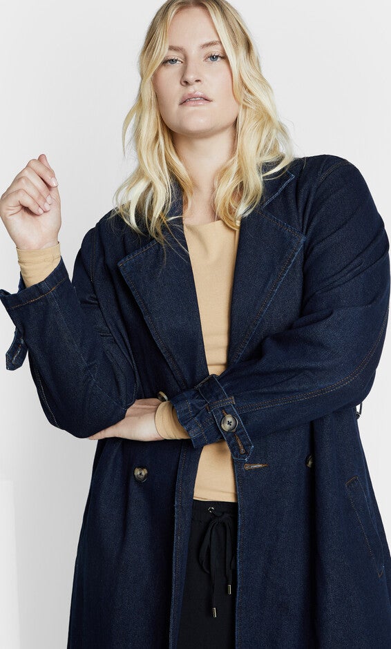 Laylo Trench Coat - dark denim, BLUE, alternate image number null