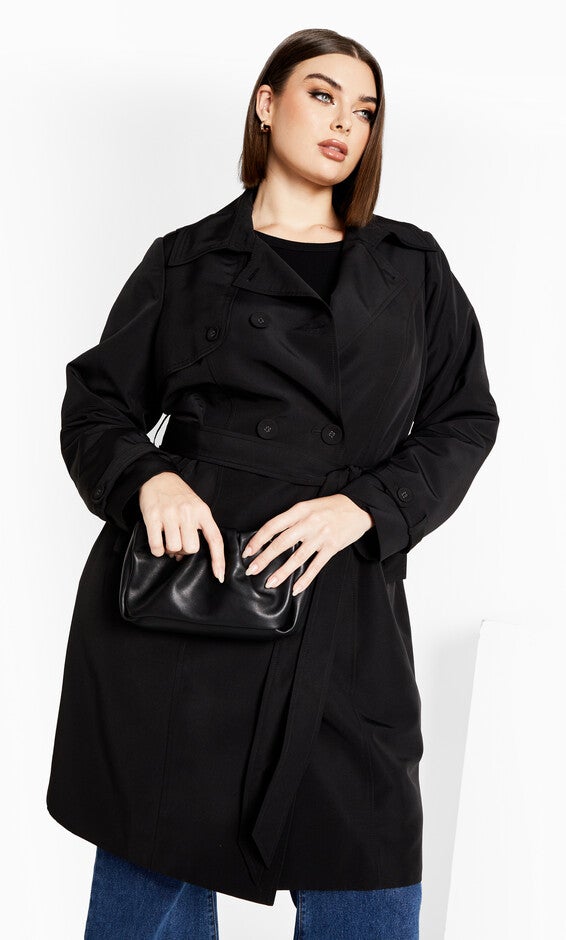 Classic Corset Trench - black, BLACK, alternate image number null