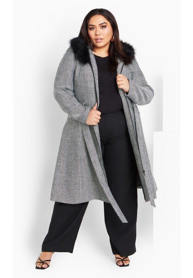 Mysterious Coat - black tweed, BLACK, hi-res image number null