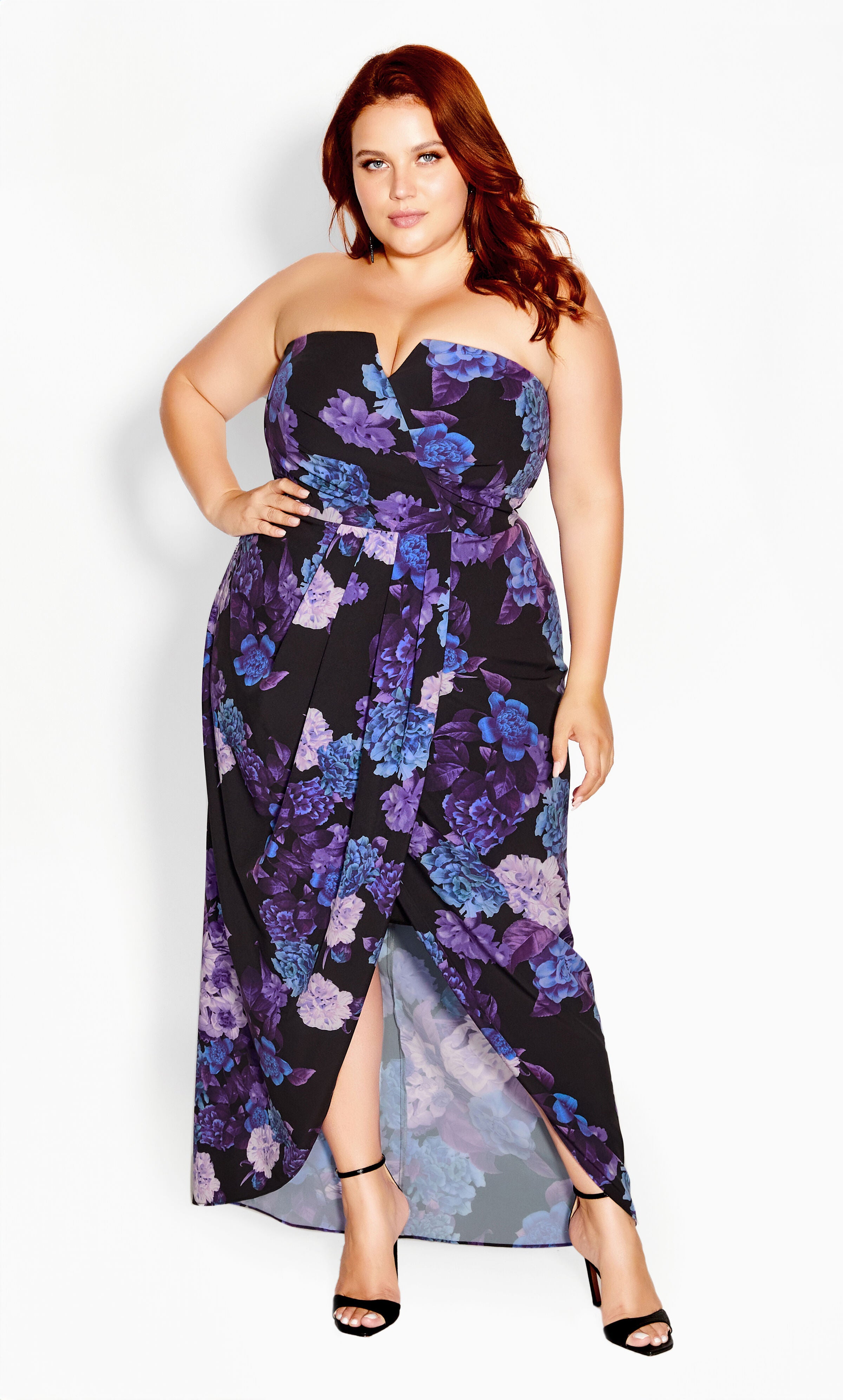 Hydrangea Maxi Dress - black, BLACK, alternate image number 2