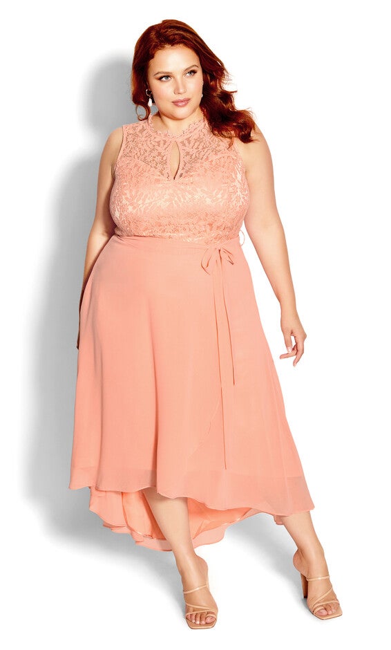 Hi Lo Lover Dress - peach, PINK, alternate image number 2