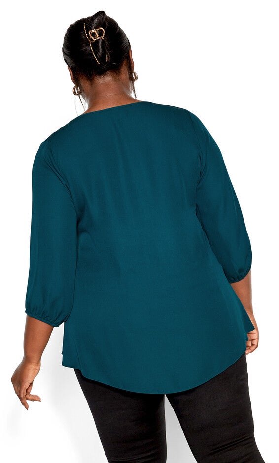 Sexy Fling Elbow Sleeve Top - jade, GREEN, alternate image number 5