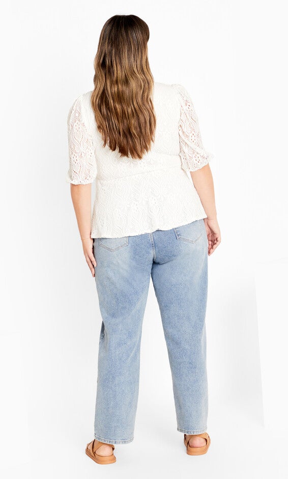 Christa Lace Top - ivory, IVORY, alternate image number 2