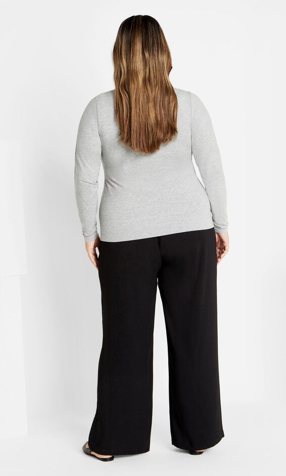 Annie V Top - light grey marle, LIGHT GREY MARLE, alternate image number null