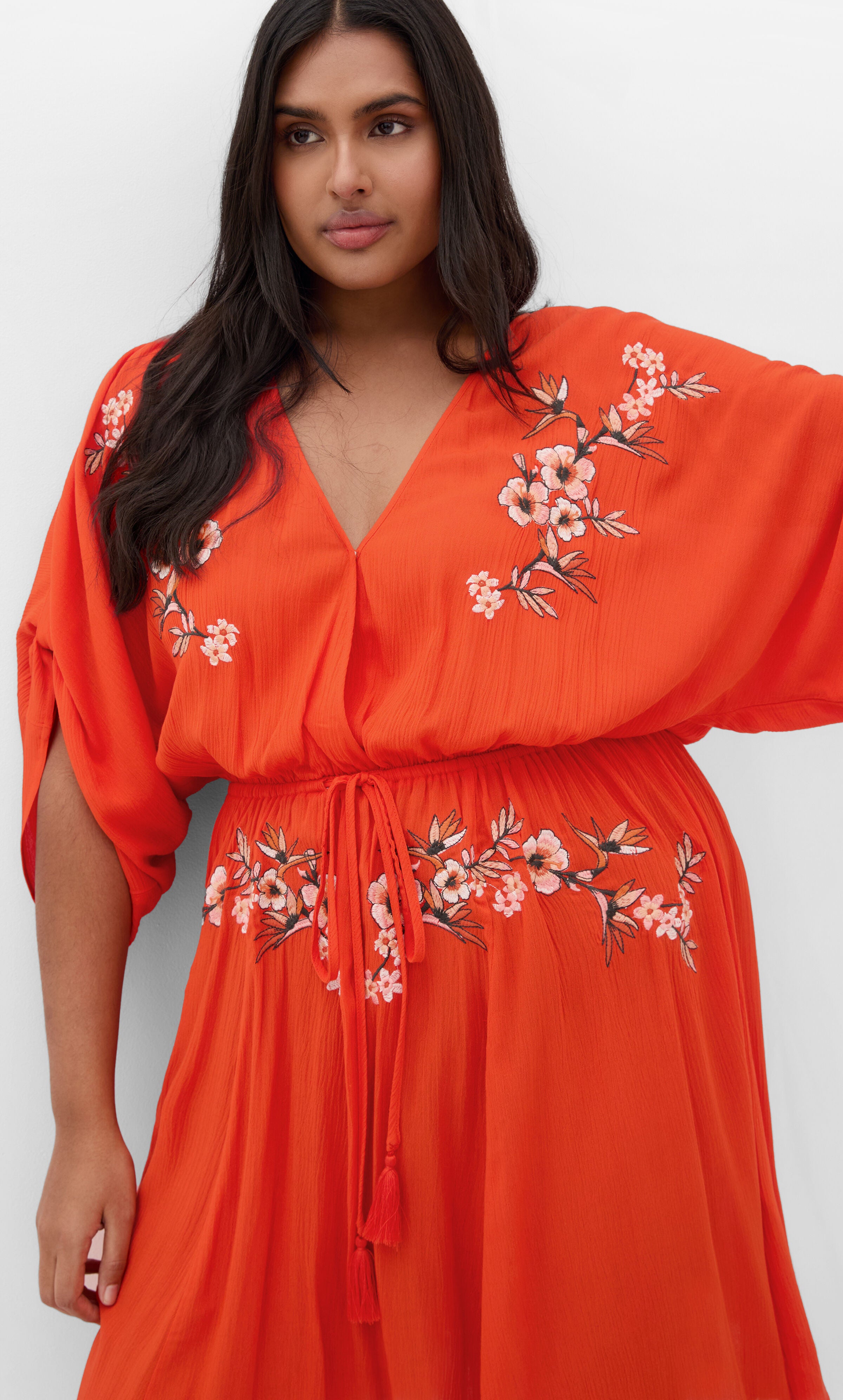 Seville Tunic Dress - tiger lily, ORANGE, alternate image number 2