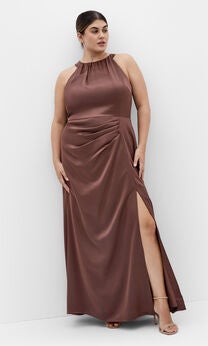 Celina Halter Maxi Dress - raisin