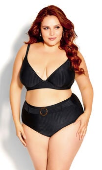 Java Longline Underwire Bikini Top - black