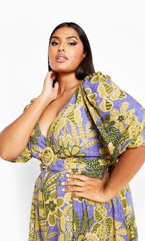 Daydream Print Maxi Dress - blue