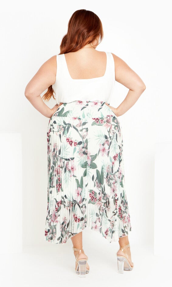 Natalie Print Skirt - ivory, WHITE, alternate image number null