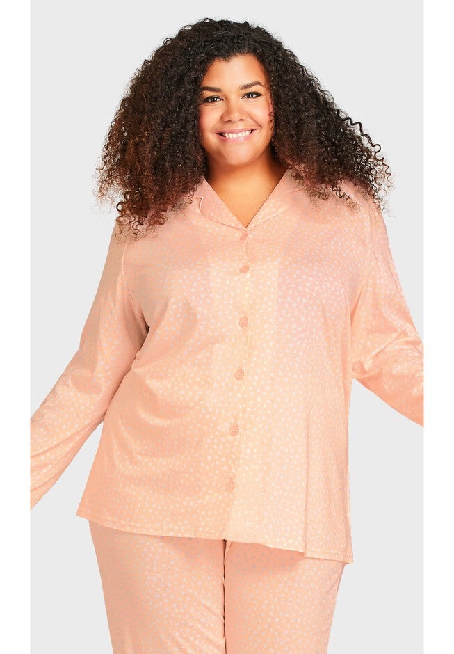 Button Through Sleep Top, PINK SPOT, alternate image number null