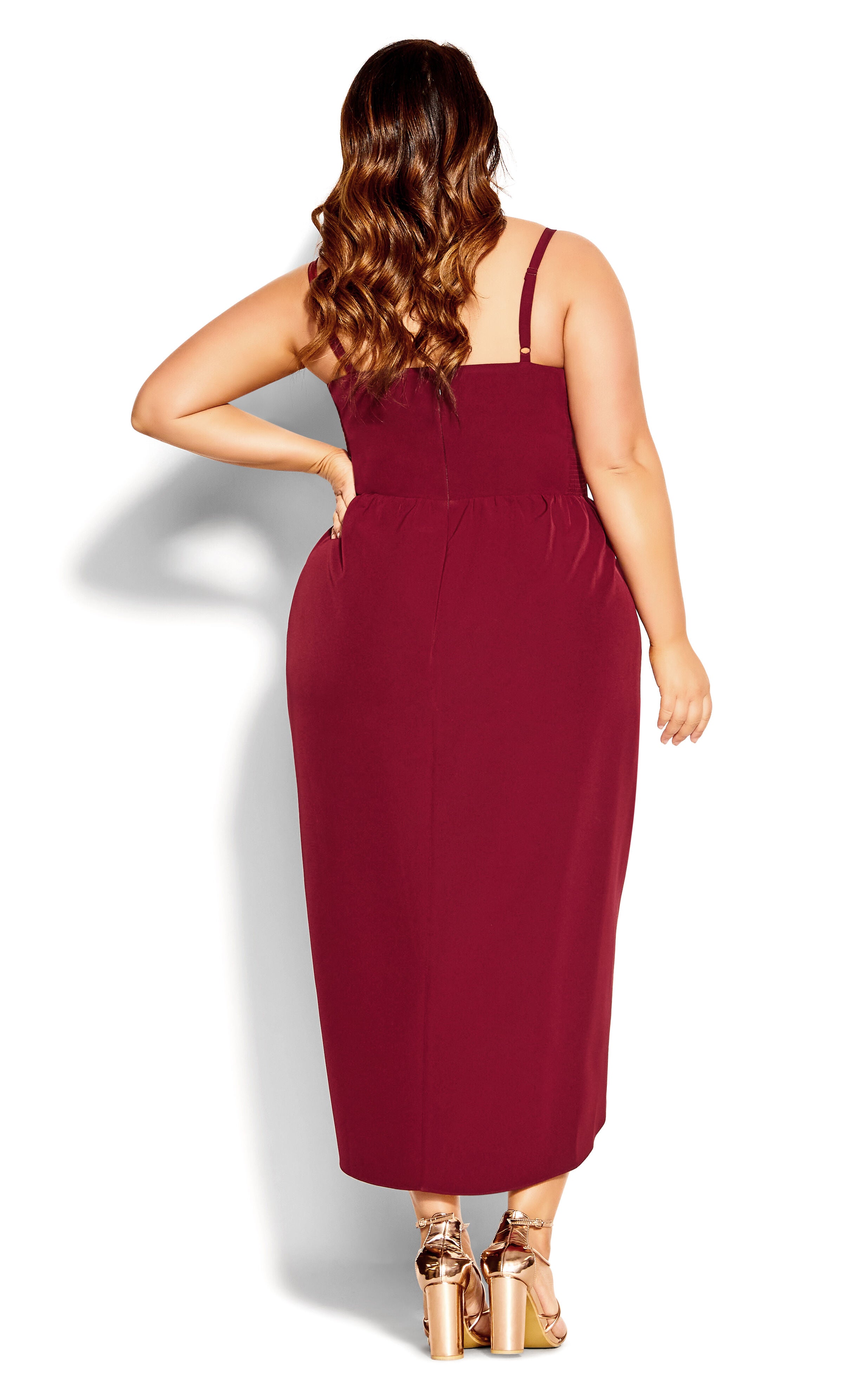 Sassy V Dress - ruby, RED, alternate image number 3