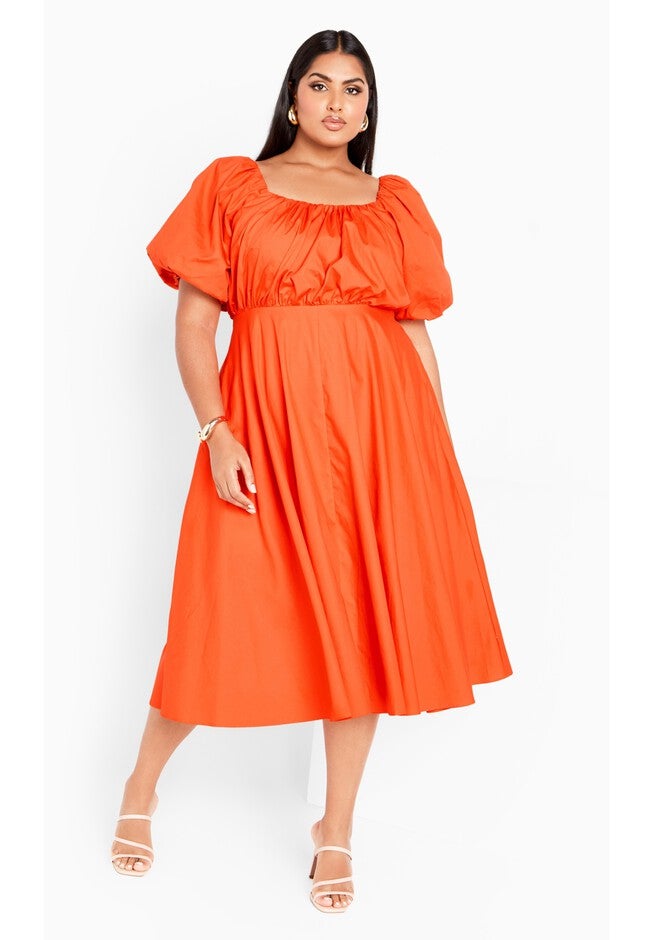Rosabella Dress - tangerine, TANGERINE, on-hover image number 1