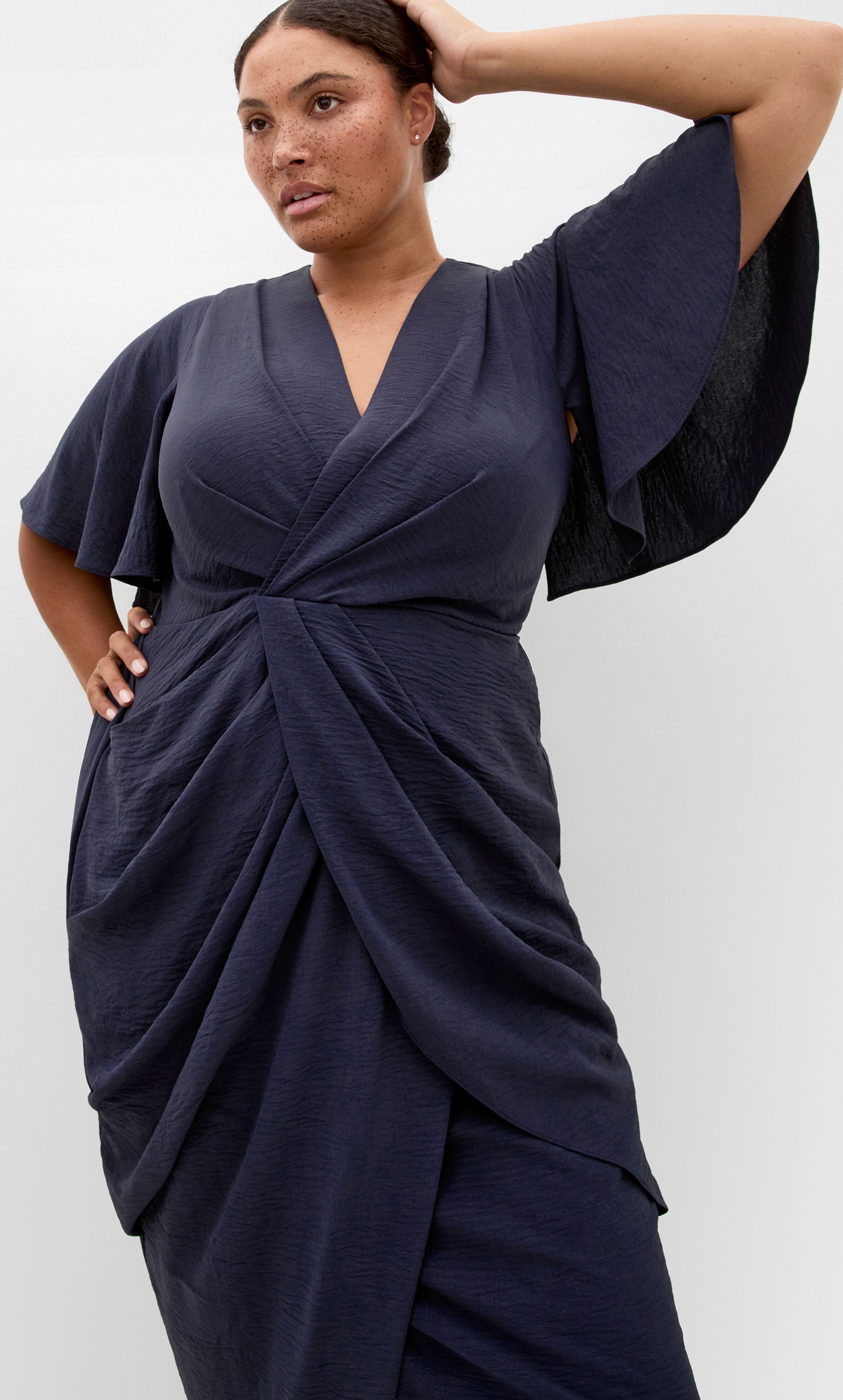 Braelynn Drape Maxi Dress, BLUE, alternate image number 2