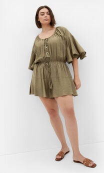 Harlow Lace Playsuit - khaki