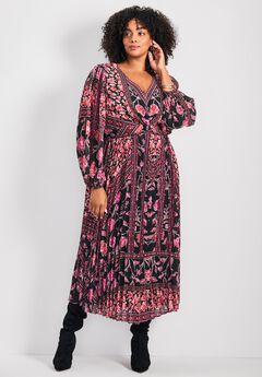 Harmony Twist Front Pleated Dress