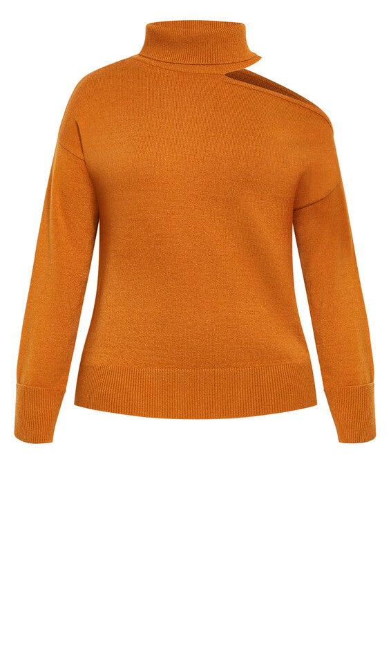 Cold Shoulder Jumper - honey ginger, BROWN, alternate image number null