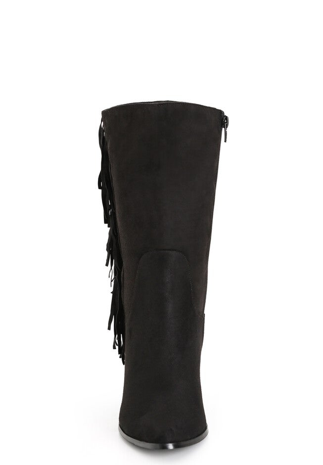 WIDE FIT Tassel Mid Boot - black, BLACK, alternate image number null