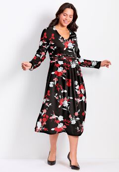 Ponte Fit And Flare Midi Dress