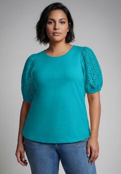 Eyelet Sleeve Tee