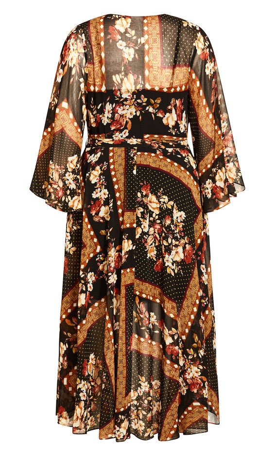 Falling Floral Maxi Dress - black, BLACK, alternate image number 5