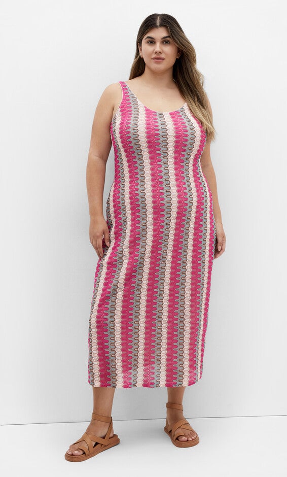 Leilani Stripe Dress - pink, ORANGE, alternate image number null