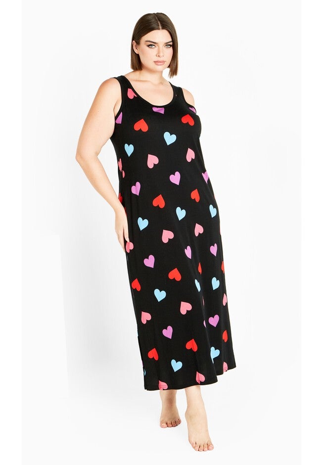 Sleep Heart Maxi Dress, BLACK, hi-res image number 0