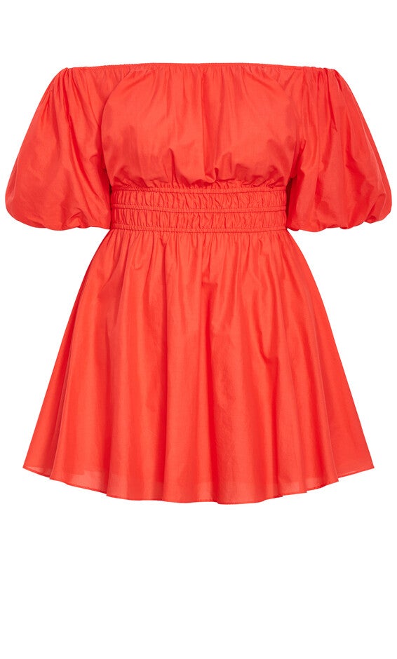 Lillian Balloon Sleeve Dress - pink coral, ORANGE, alternate image number 3