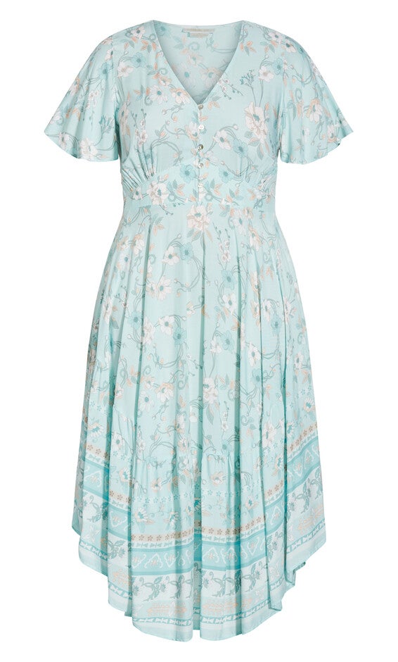 Spirited Floral Maxi Dress - sea foam, GREEN, alternate image number null