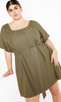 Uptown Mini Dress - olive