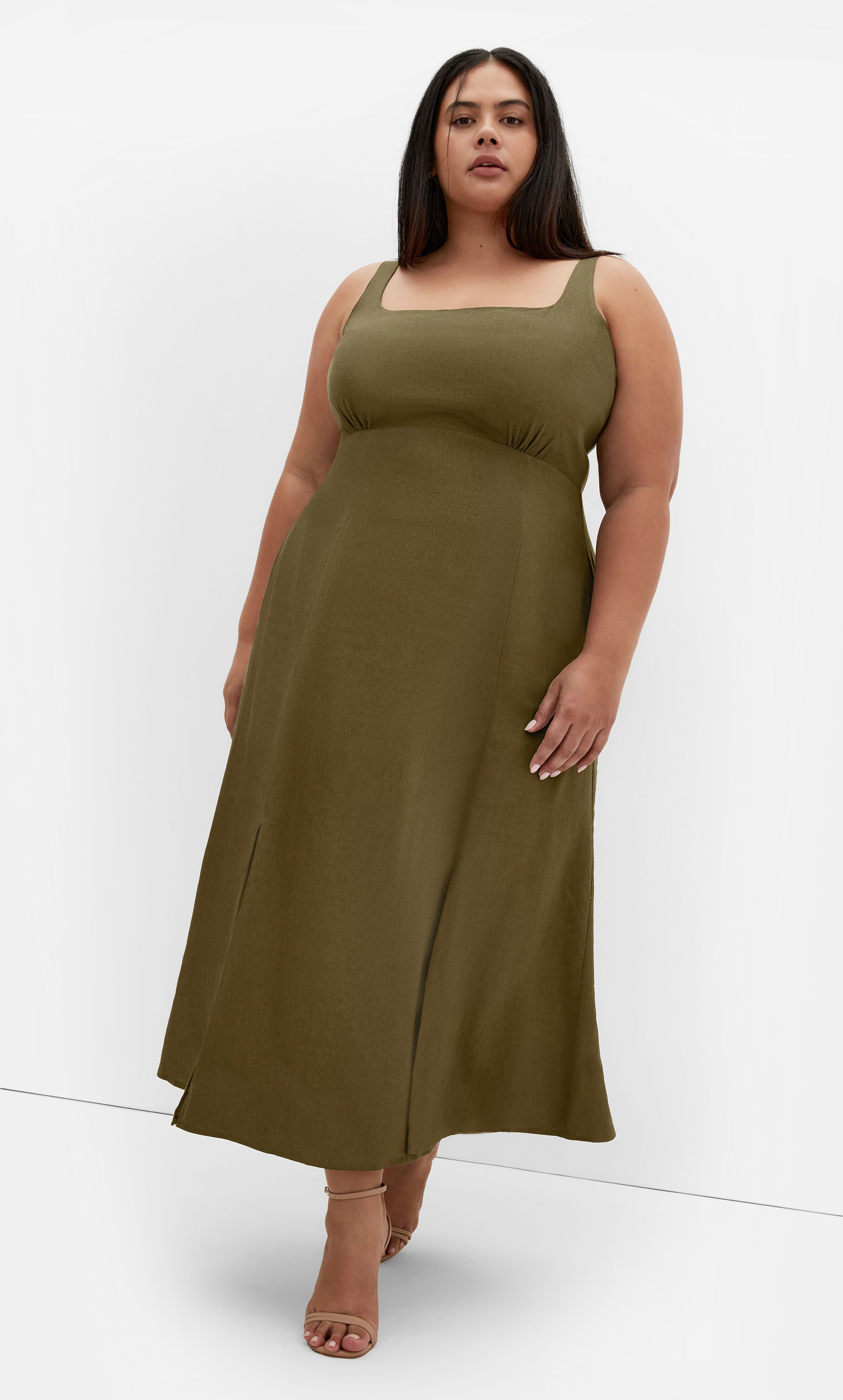 Elly Dress - khaki, GREEN, on-hover image number 1