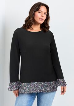 Hacci Chiffon Print Top